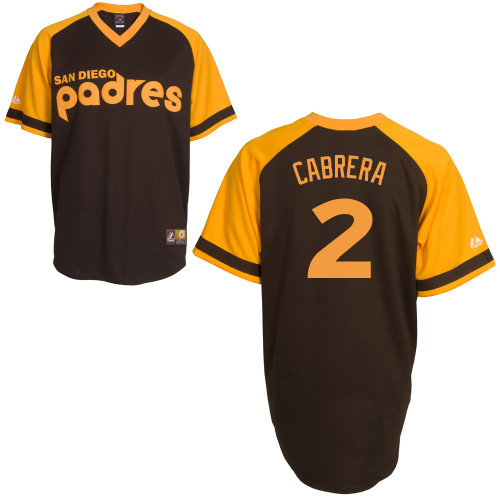 Everth Cabrera #2 MLB Jersey-San Diego Padres Men's Authentic Cooperstown Baseball Jersey